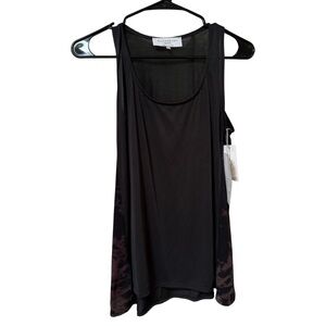 NWT Allison Izu Hawaii Micro Jersey Black Sleeveless Minimalist Chic Top XS